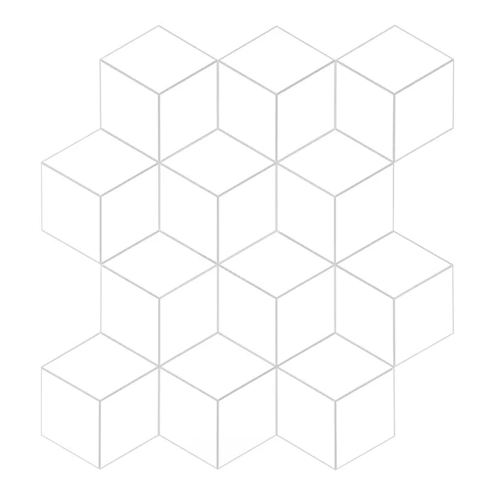 3D CUBE RHOMBUS WHITE