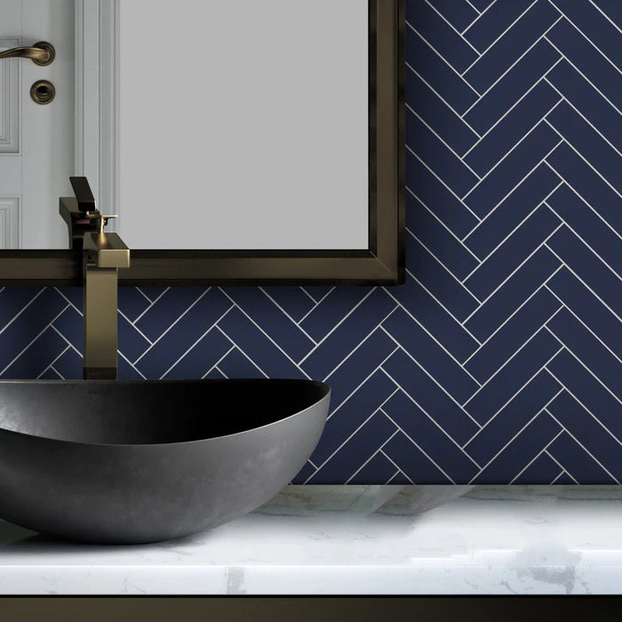 HERRINGBONE NAVY BLUE