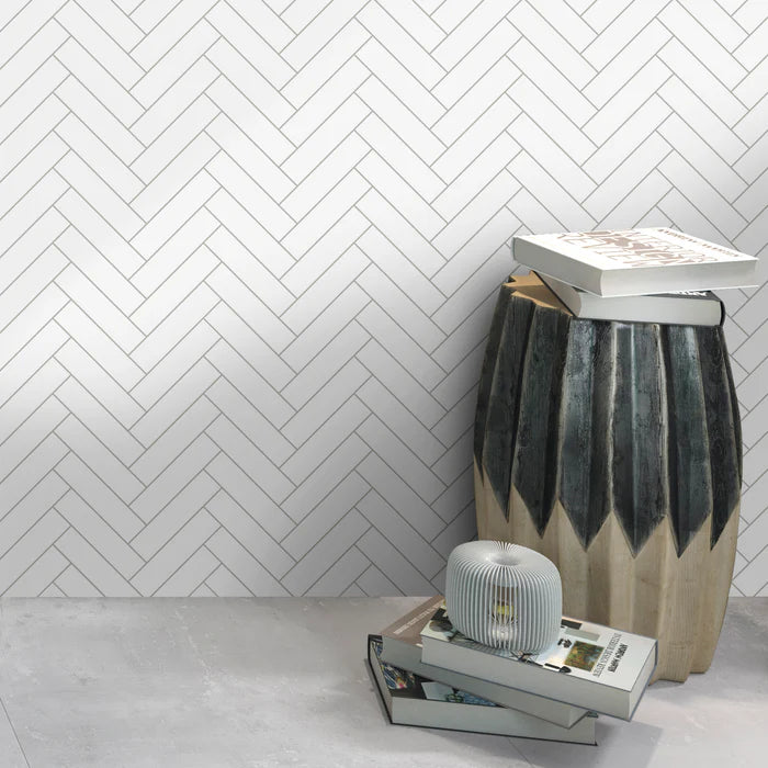 HERRINGBONE WHITE