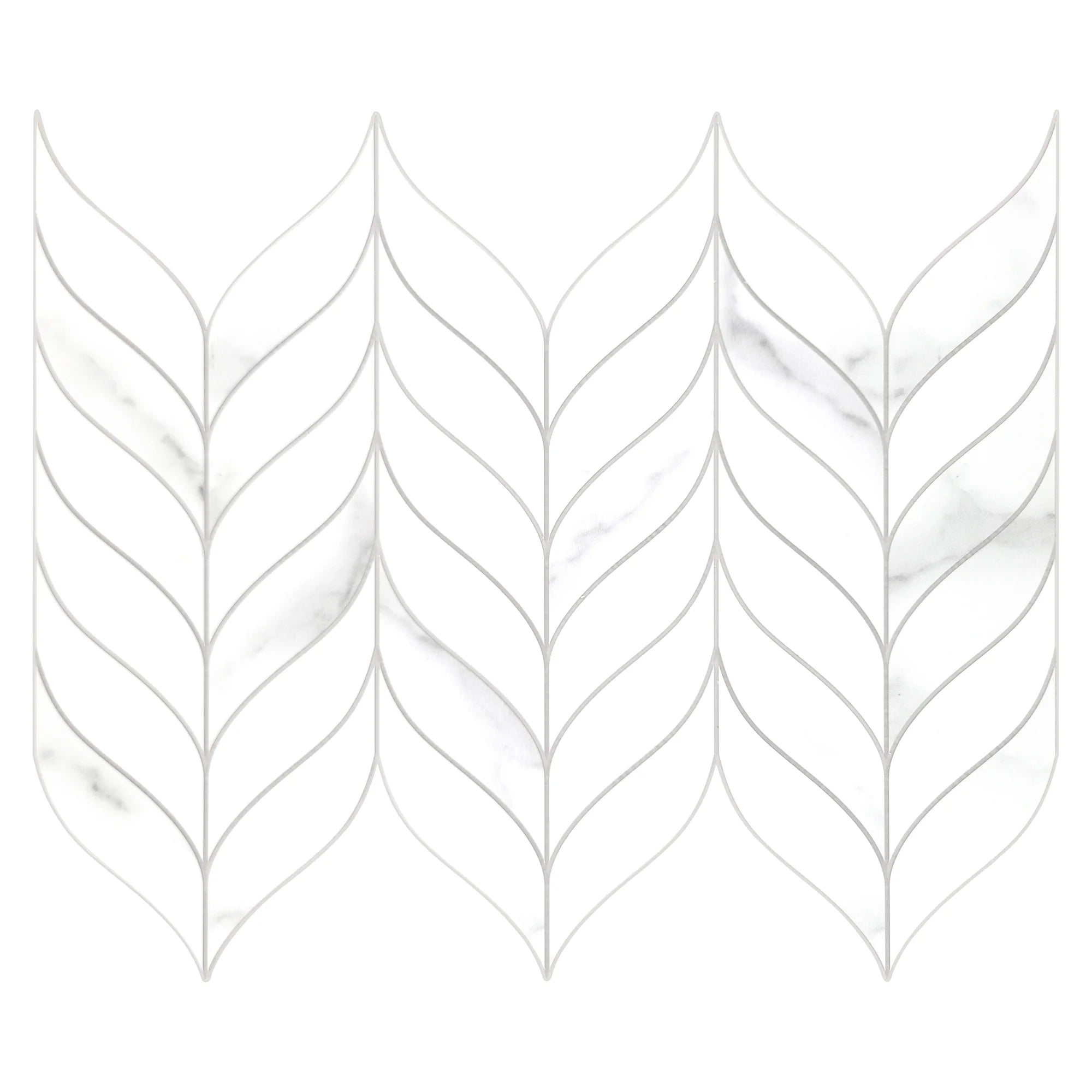 WATERJET LEAF WHITE MARBLE