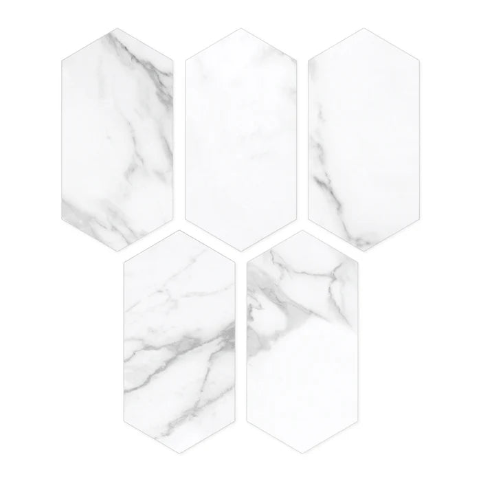 CARRARA WHITE MARBLE LONG HEXAGON