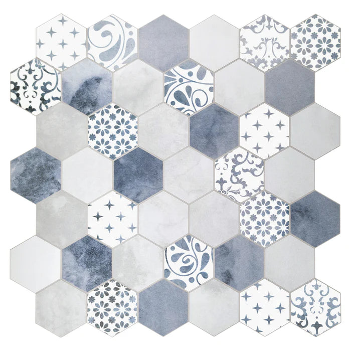 2'' HEXAGON BLUE PATTERN