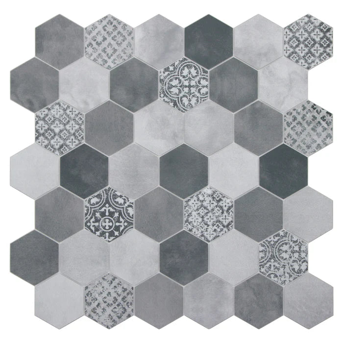 2'' HEXAGON GREY PATTERN