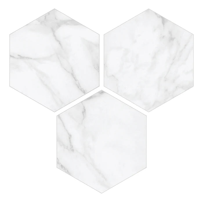 6X7'' HEXAGON WHITE MARBLE