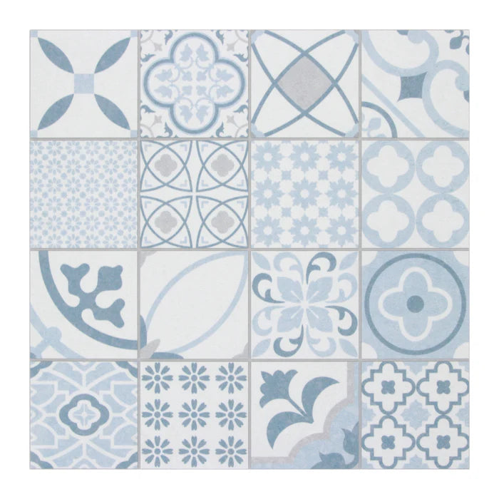 SQUARE PATTERNED BLUE